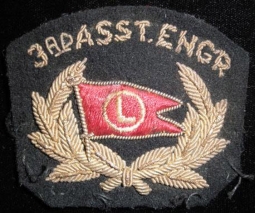 1920s-1930s Luckenbach Steamship Co. 3rd Assistant Engineer Hat Badge