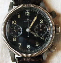 Wonderful ca 1943 Luftwaffe Pilot Chronograph Tutima - Glashutte with Original Band