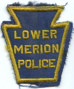 1940s Lower Merion, Pennsylvania Police Patch