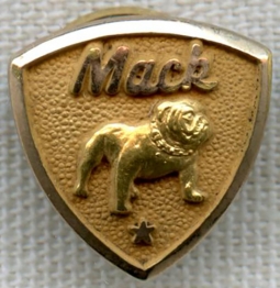 Vintage 1950s - 60s Mack Truck 5 Years Service Pin in 10K Gold