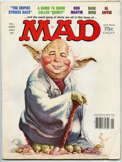 January 1981 MAD Magazine #220 Empire Strikes Back Star Wars Parody, Yoda Cover