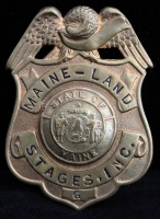Rare 1930's Maine Land Stages Bus Driver Hat Badge