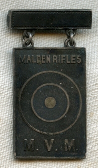 1889 Malden Rifles Massachusetts Volunteer Militia MVM Marksmanship Silver Medal Award