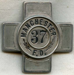 Ca. 1900 Manchester, Massachusetts Fire Department Hat Badge