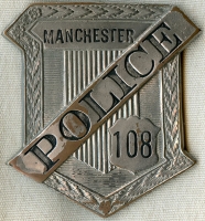 Great, Old 1890's Manchester, New Hampshire Police Radiator Badge