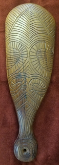 Early 20th Century Maori Patu Fighting Club. Carved from Indigenous Wood. Great Edges!