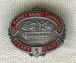 1940s Market Basket Corp. (New York) 5 Years of Service Pin