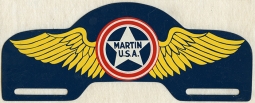 Fabulous, Minty, WWII Glenn L. Martin Aircraft Co. Factory/Tech. Rep. Auto Plate Topper