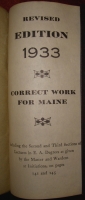 1933 Edition Masonic Secret Cypher Book from Maine