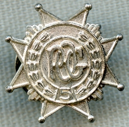 Sterling 1950's Masonic P.O.G. Provincial Old Guard Lapel Pin for 5 Years Membership