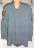 Early 1950's Massachusetts State Police Sergeant's Gabardine/Wool Shirt with Stripes and Patch