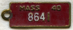 1940 Massachusetts License Plate Advertising Keychain by Goodrich Tires