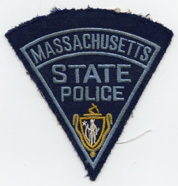 Early 1950's MA State Police Shoulder Patch Silk Emb. on Gabardine Wool