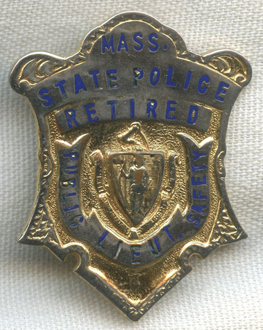 police state massachusetts badge lieutenant retired 1950s department rare issue ed code flyingtigerantiques mm5