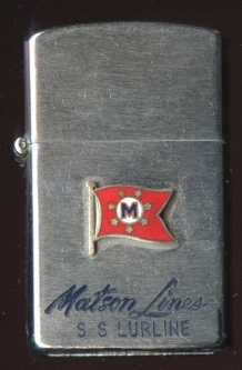 Late 1950s Matson Steamship Lines Cigarette Lighter for SS Lurline