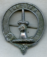 Nice ca. 1910's-1920's Scottich Clan MacAlister Mid-sized Clan Badge