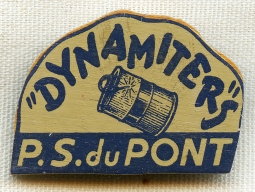Cool 1940's or 50's Public School duPont "Dynamiters" Sports Team Badge from Wilmington, DE