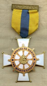 Scarce WWII Mexican Navy Special Merit Cross