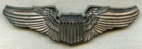 Nice Mid-1930's US Air Corps Pilot Wing by Amcraft in Silver-Plated Brass