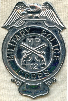 Nice 1950's - early 1960's US Army Military Police Badge of 94th Battalion, 142nd MP Co.