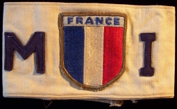 Rare WW II US Military Intelligence Armband for French National