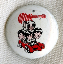 1967 Vintage "Monkees" Musical Band Painted Tin Pinback Button