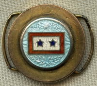 Gorgeous WWI US 'Two Men in Service' Homefront Mother's Bracelet Locket to be Worn on a Silk Band