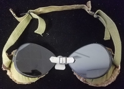 WWII US Army Mountain Troops Ski Goggles w/ Scarce Reversible to White Nose Piece in Excellent Condi
