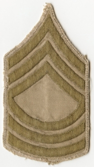 Single WWII US Army Rank Stripes for Master Sergeant (MSG) on Khaki Twill