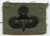 Circa 1967-1968 US Army Master Jump Wings Embroidered on Olive Drab for Jungle Jacket
