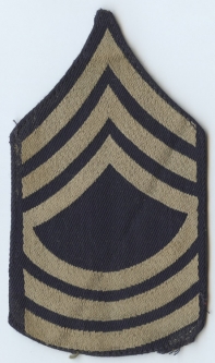 Single WWII US Army Rank Stripes for Master Sergeant (MSG) on Navy Twill