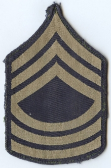 Single WWII US Army Rank Stripes for Master Sergeant (MSG) on Navy Twill Small