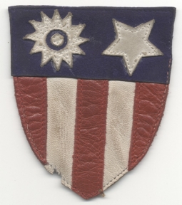 Rare EARLY WAR Variant CBI Patch with Inverted Star CBI in Leather for A-2 Jacket