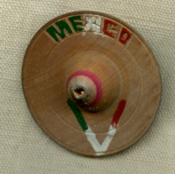 Great WWII Mexican V For  Victory Pin in the Form of a Sombrero