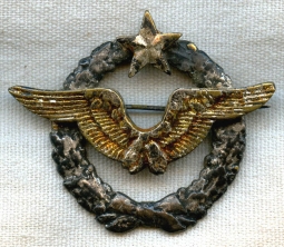 Early WWII French Pilot Badge Locally-Made in North Africa Flat Design