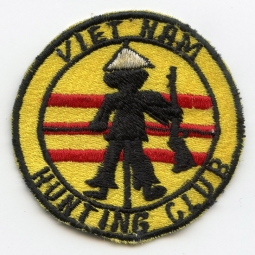 Scarce Late 1960s USN & US Army "Vietnam Hunting Club" Novelty Jacket Patch
