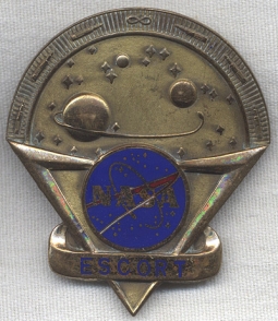 RARE 1960 NASA Escort Cap Badge