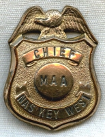 Great 1930s US Navy Chief MAA Master at Arms Badge Naval Air Station Key West