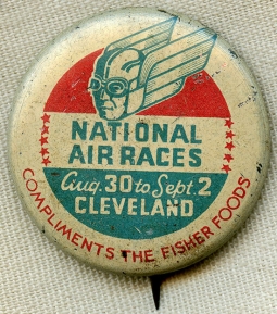 Circa 1935 National Air Races in Cleveland, Ohio Souvenir Celluloid Pin