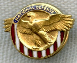 Scarce, Early WWII "National Defense" Discharge Lapel Pin by BB&B