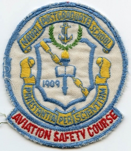 RARE Late 60's US Naval Postgraduate School Aviation Safety Course Jacket Patch
