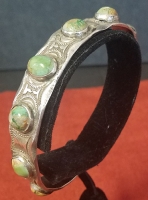 Wonderful 1920's-30's Navajo Silver & Turquoise Bracelet Heavy Gauge & Unique Designs