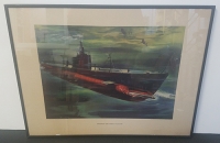 Great WWII US Navy Submarine Service Print by Electric Boat Co 1943 "Pride of the Fleet"