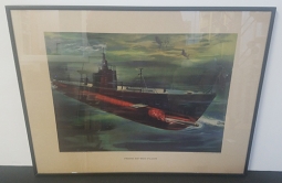 Great WWII US Navy Submarine Service Print by Electric Boat Co 1943 "Pride of the Fleet"
