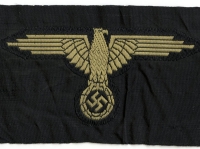 Vet Purchase Dachau-Made Bevo Nazi Waffen-SS Tropical EM Sleeve Eagles, Sheet of 3