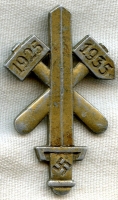 Scarce 1935 Nazi Day Gau Essen 10 Year Commemorative Badge