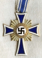 Beautiful WWII German Mother's Cross (Mutterkreuz) 1st Class in Gold for 8 or More Children