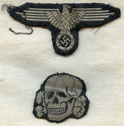 SS Skull and Eagle Cap Insignia. Removed from Cap.