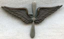 Nice, Clean One Piece WWI US Air Service (USAS) Officer Collar Insignia