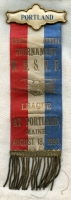 1898 Parade Ribbon for NESVF Fireman's League Hand Pump Tournament at Portland, Maine